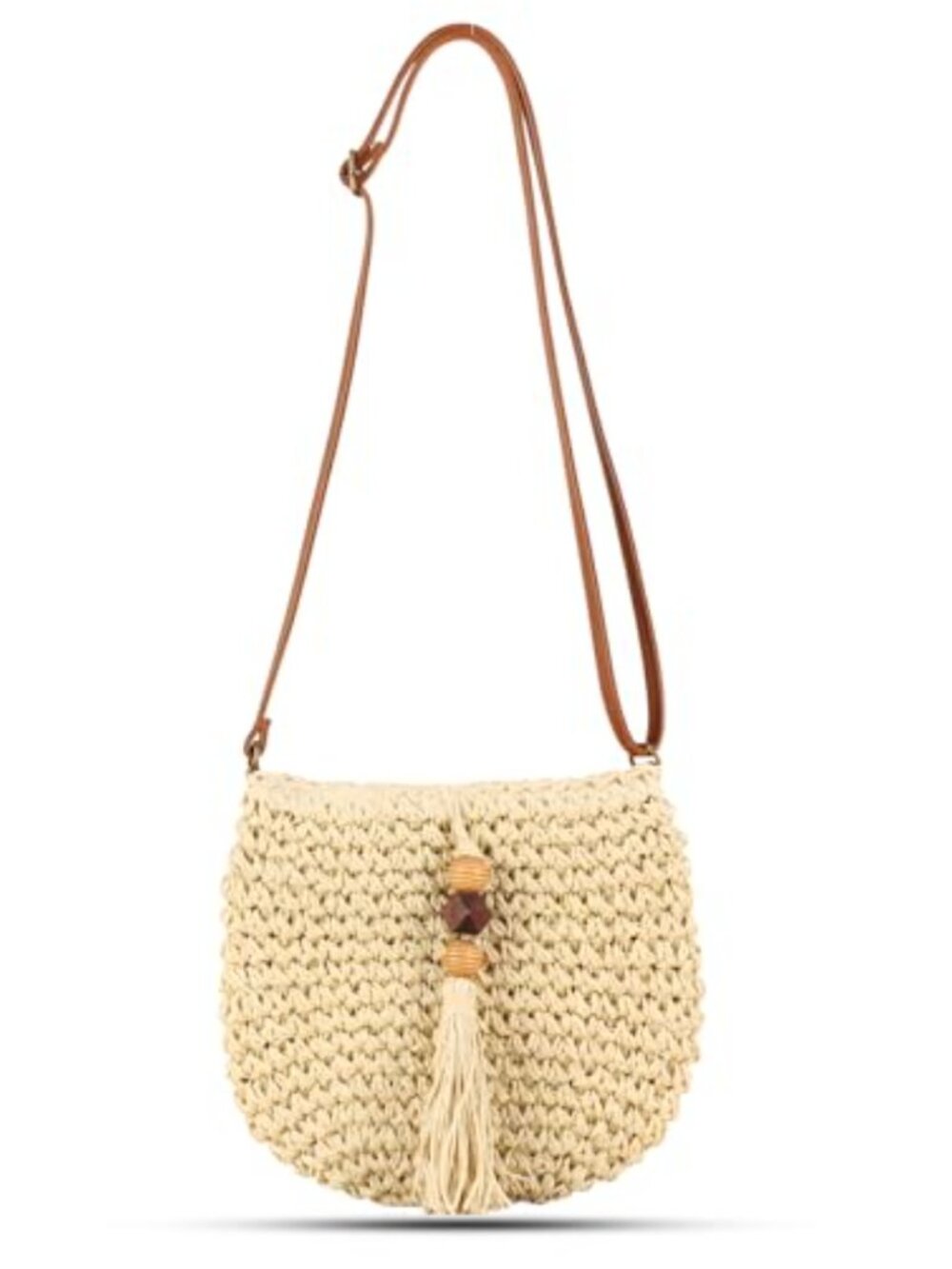 Woven Straw Crossbody Shoulder Bag Tassel Boho Beach Purse